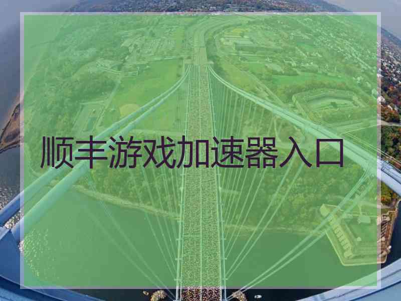 顺丰游戏加速器入口