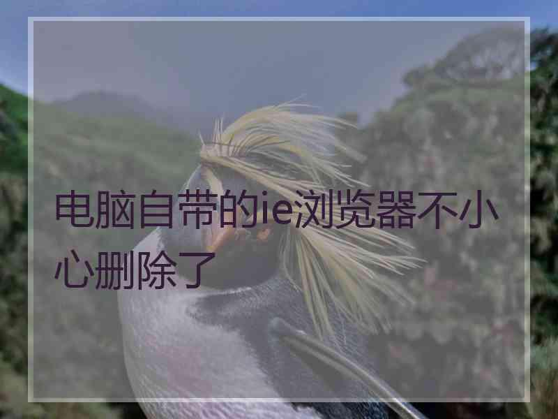 电脑自带的ie浏览器不小心删除了