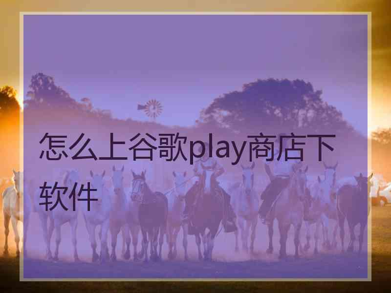 怎么上谷歌play商店下软件