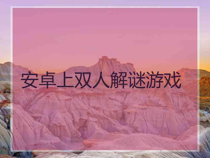 安卓上双人解谜游戏