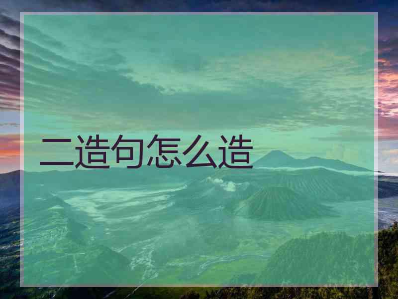 二造句怎么造