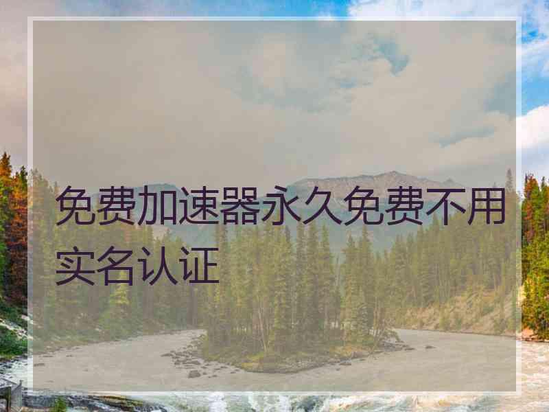 免费加速器永久免费不用实名认证