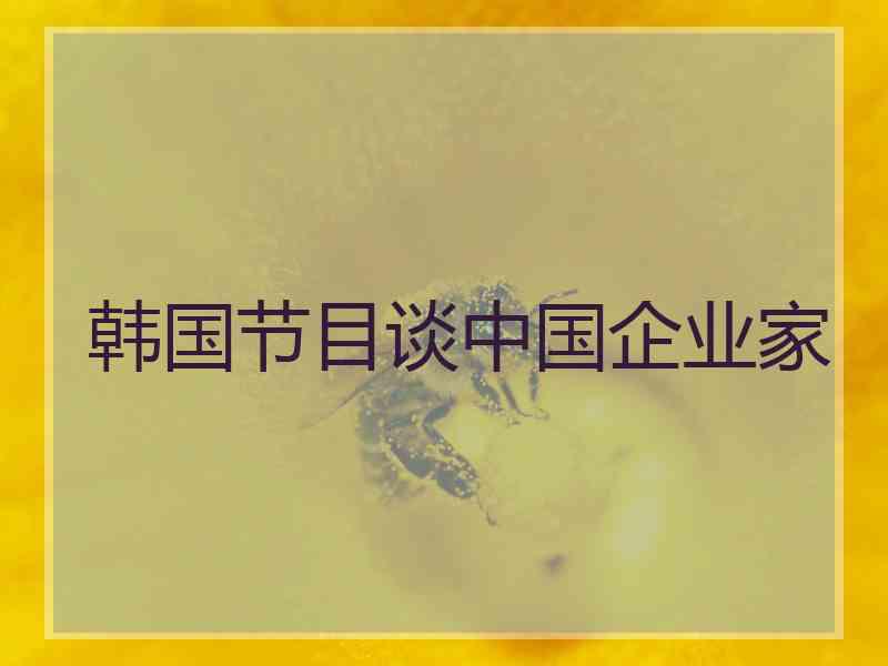 韩国节目谈中国企业家