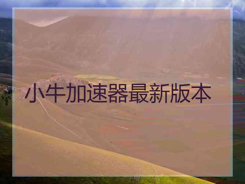 小牛加速器最新版本