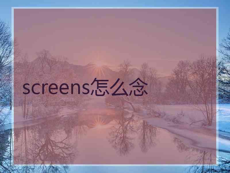 screens怎么念