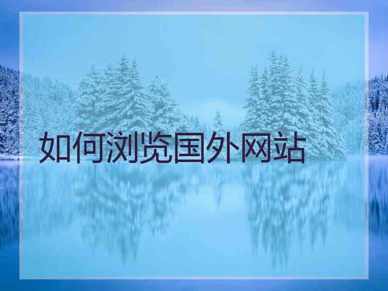 如何浏览国外网站
