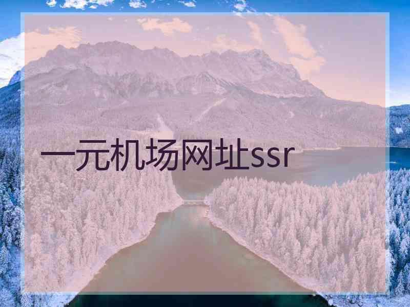 一元机场网址ssr