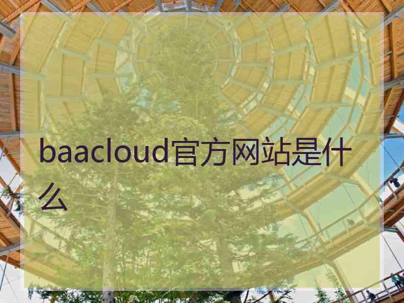 baacloud官方网站是什么