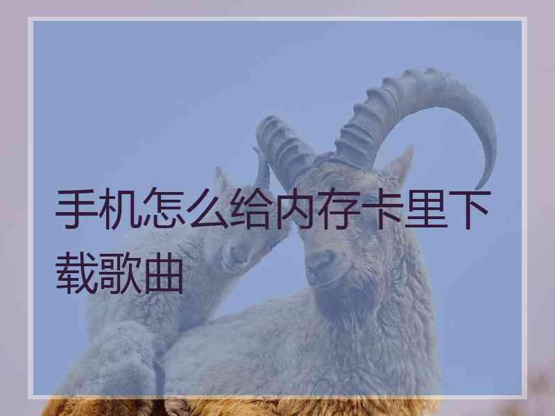 手机怎么给内存卡里下载歌曲