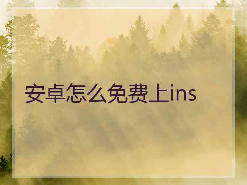 安卓怎么免费上ins
