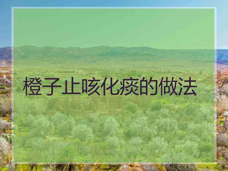橙子止咳化痰的做法