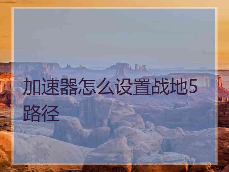 加速器怎么设置战地5路径