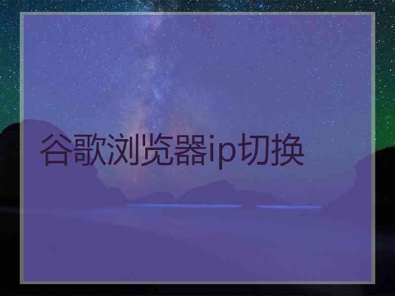 谷歌浏览器ip切换