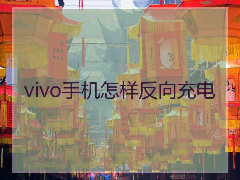 vivo手机怎样反向充电