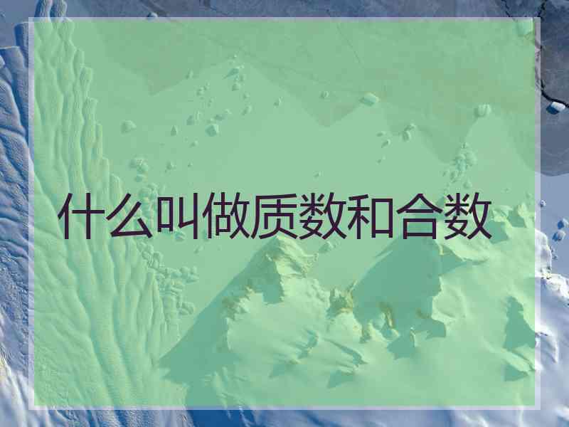 什么叫做质数和合数