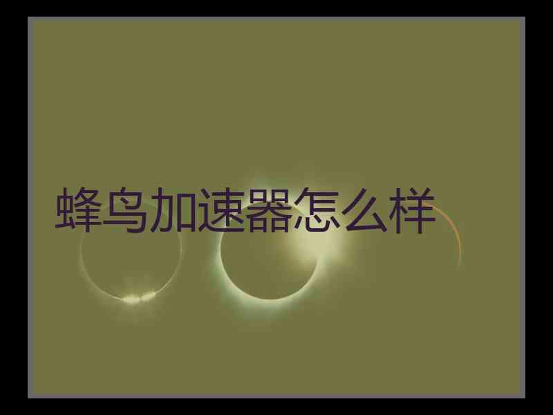 蜂鸟加速器怎么样