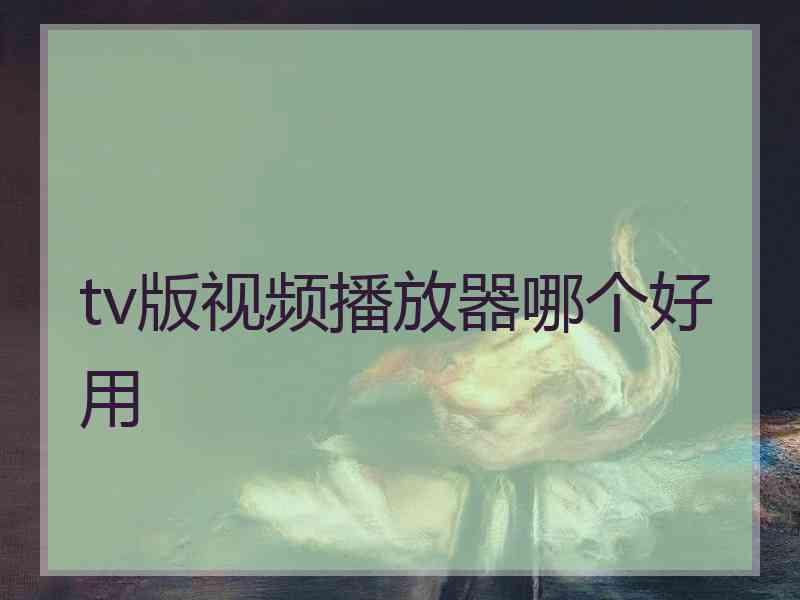 tv版视频播放器哪个好用