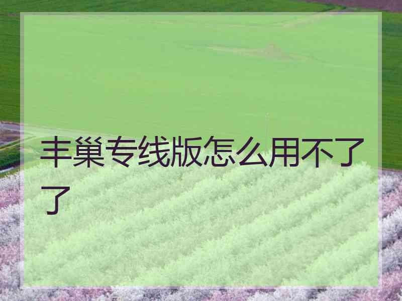 丰巢专线版怎么用不了了