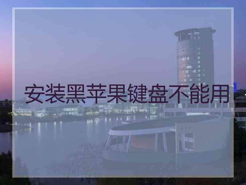 安装黑苹果键盘不能用