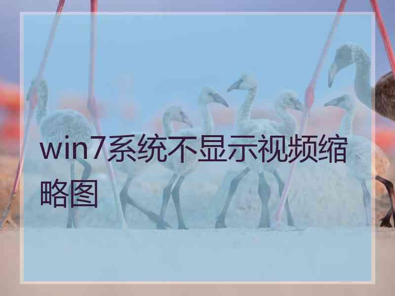 win7系统不显示视频缩略图