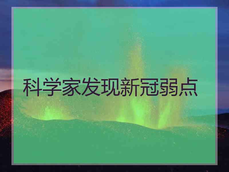 科学家发现新冠弱点