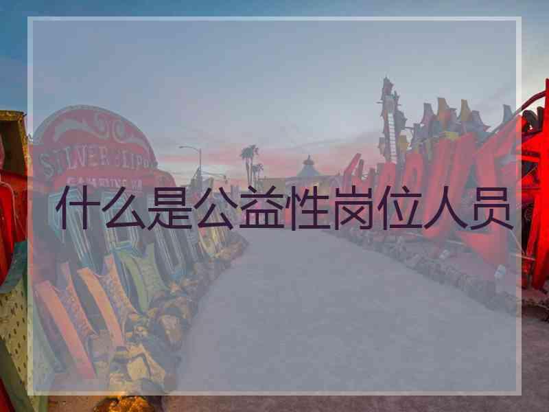 什么是公益性岗位人员