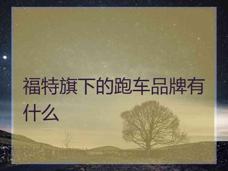 福特旗下的跑车品牌有什么
