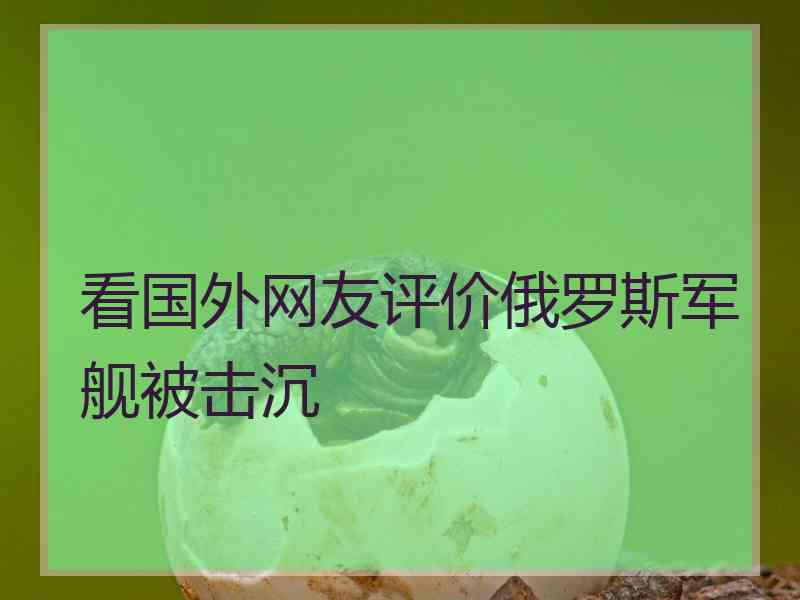 看国外网友评价俄罗斯军舰被击沉
