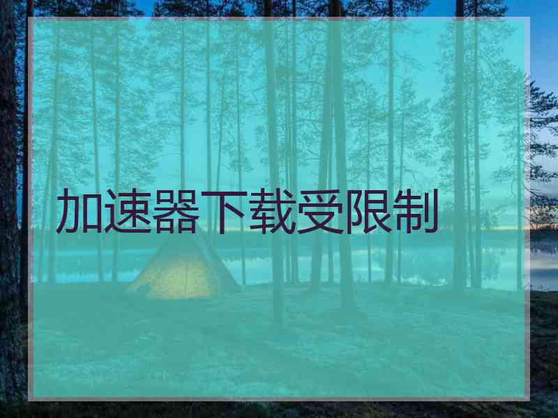 加速器下载受限制