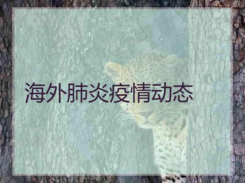 海外肺炎疫情动态