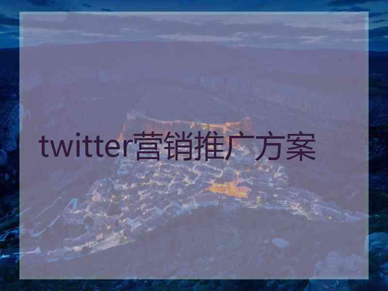 twitter营销推广方案