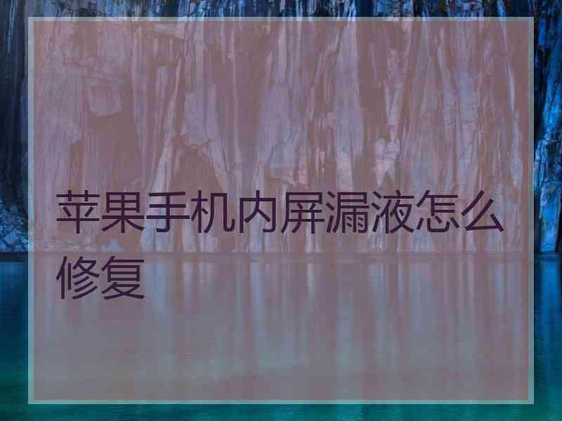 苹果手机内屏漏液怎么修复