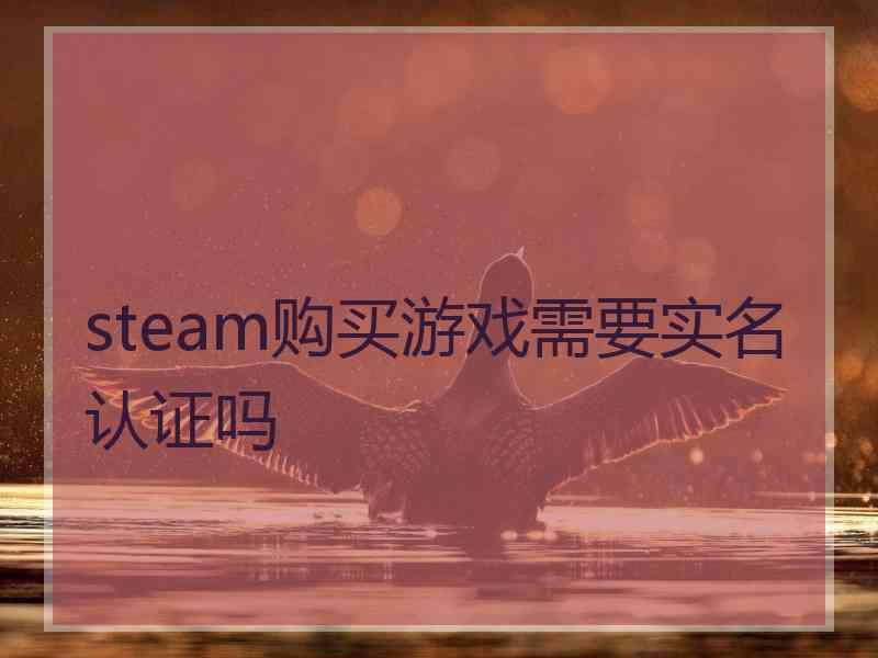 steam购买游戏需要实名认证吗