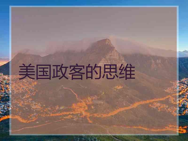 美国政客的思维