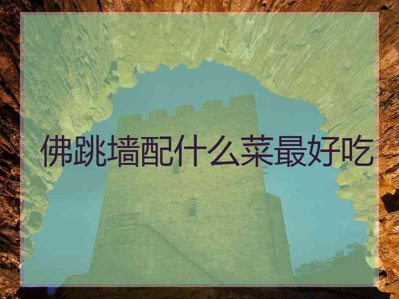佛跳墙配什么菜最好吃
