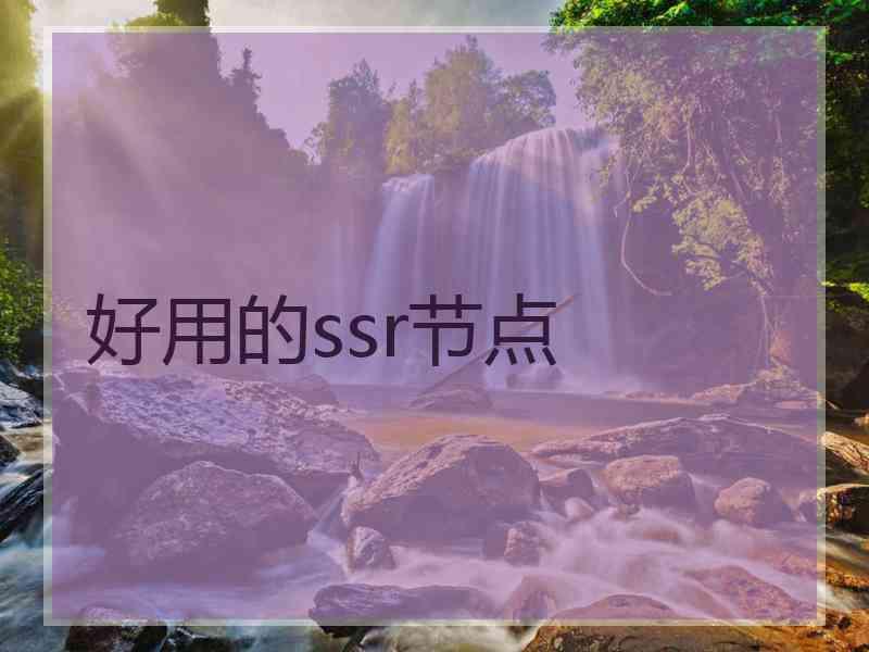 好用的ssr节点