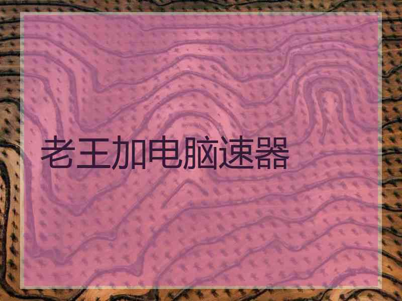 老王加电脑速器