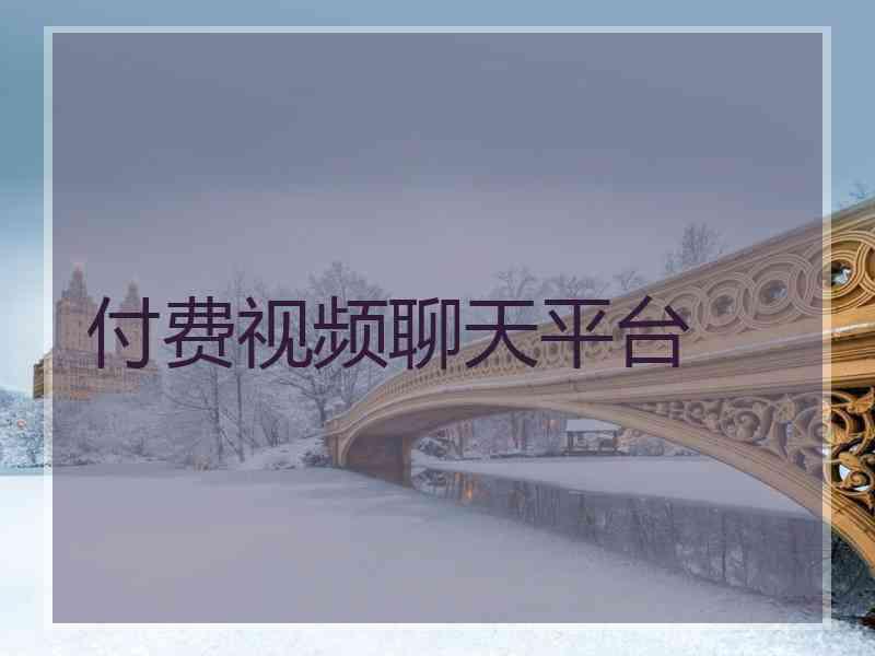 付费视频聊天平台