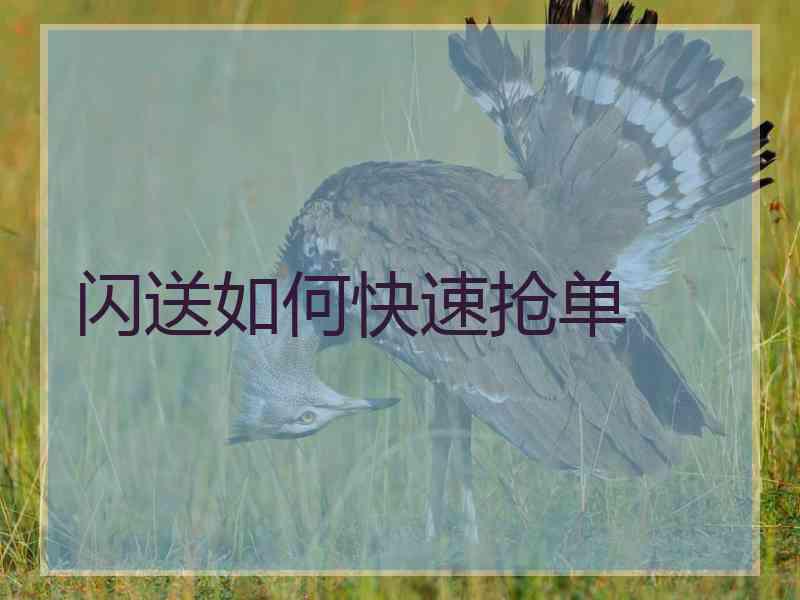 闪送如何快速抢单