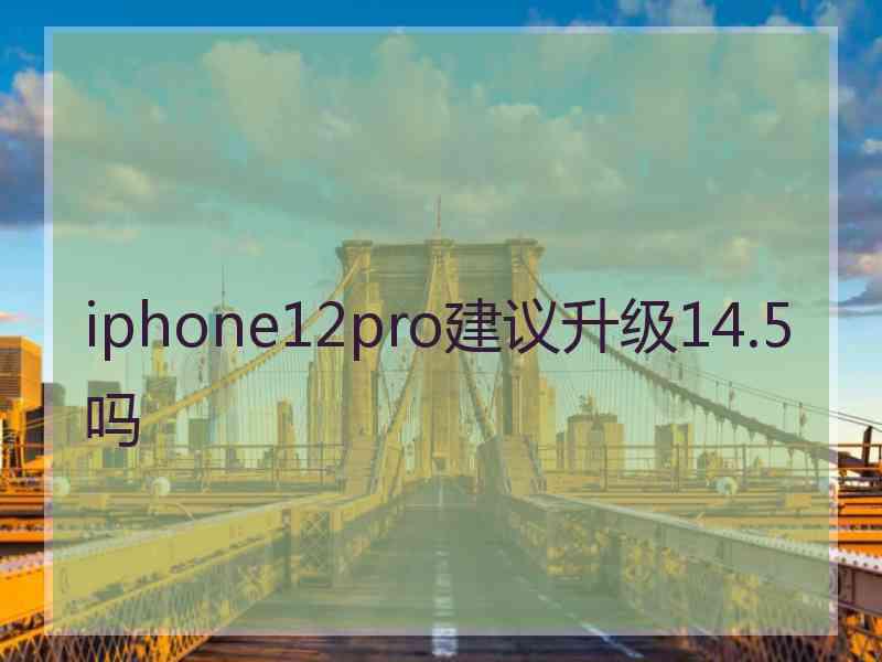 iphone12pro建议升级14.5吗