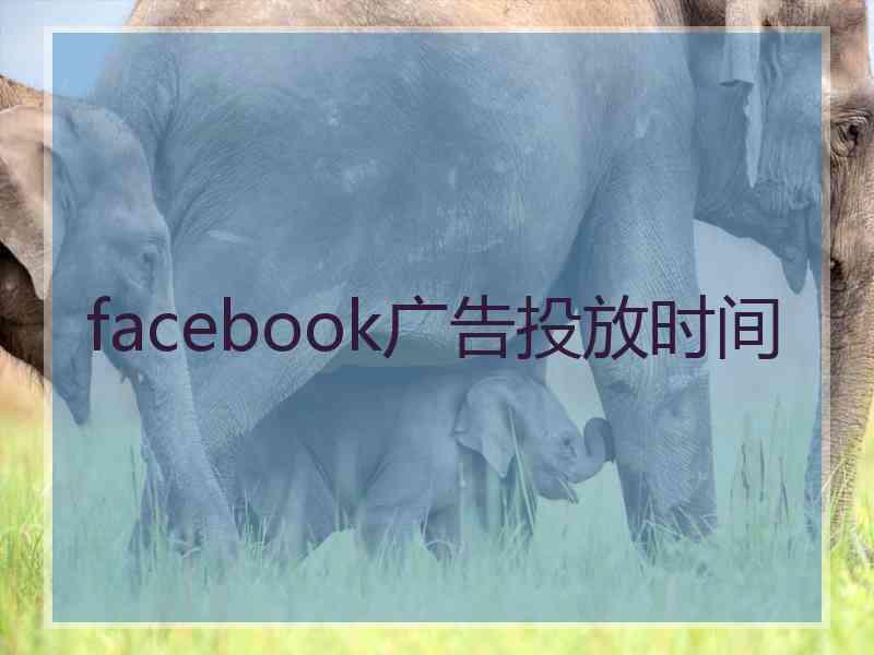 facebook广告投放时间