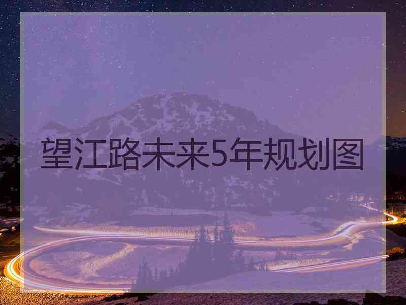 望江路未来5年规划图