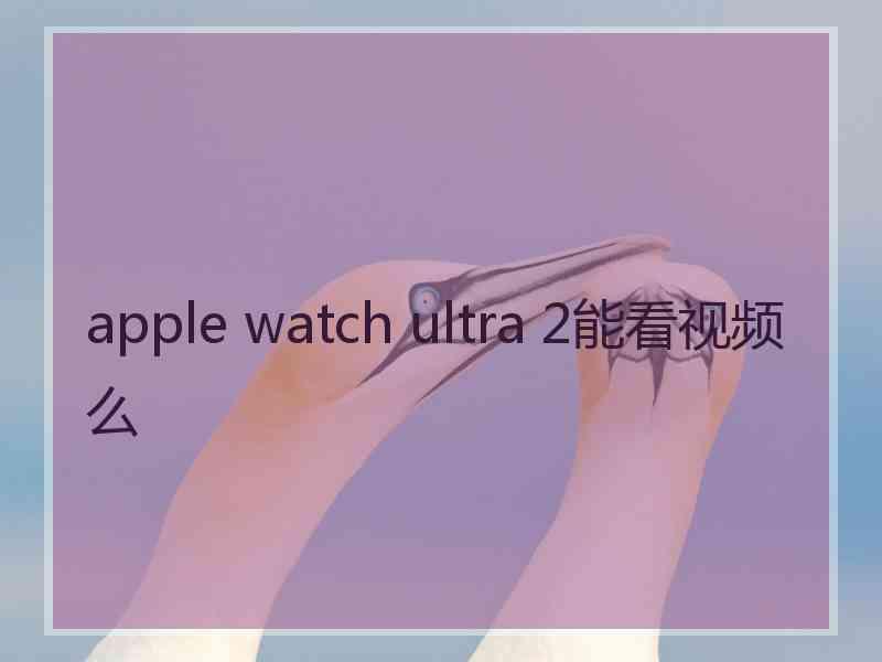 apple watch ultra 2能看视频么