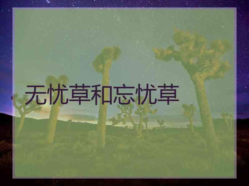 无忧草和忘忧草