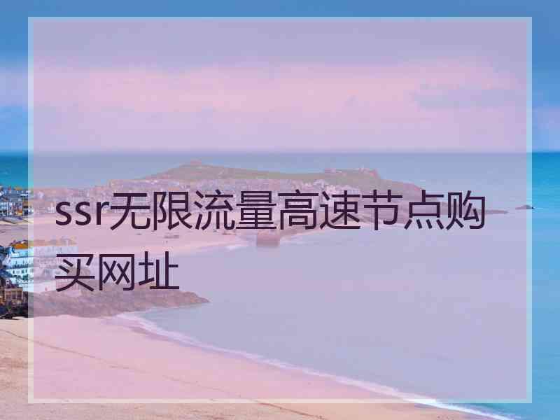 ssr无限流量高速节点购买网址