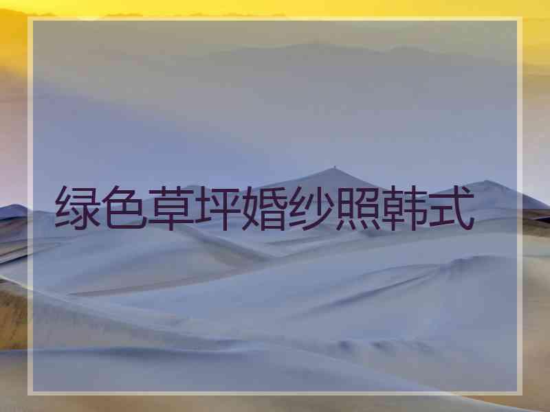 绿色草坪婚纱照韩式