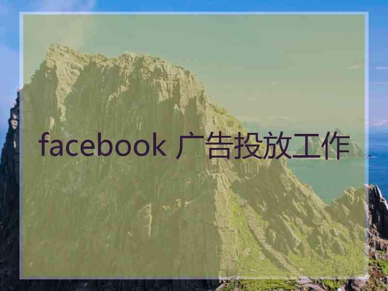 facebook 广告投放工作