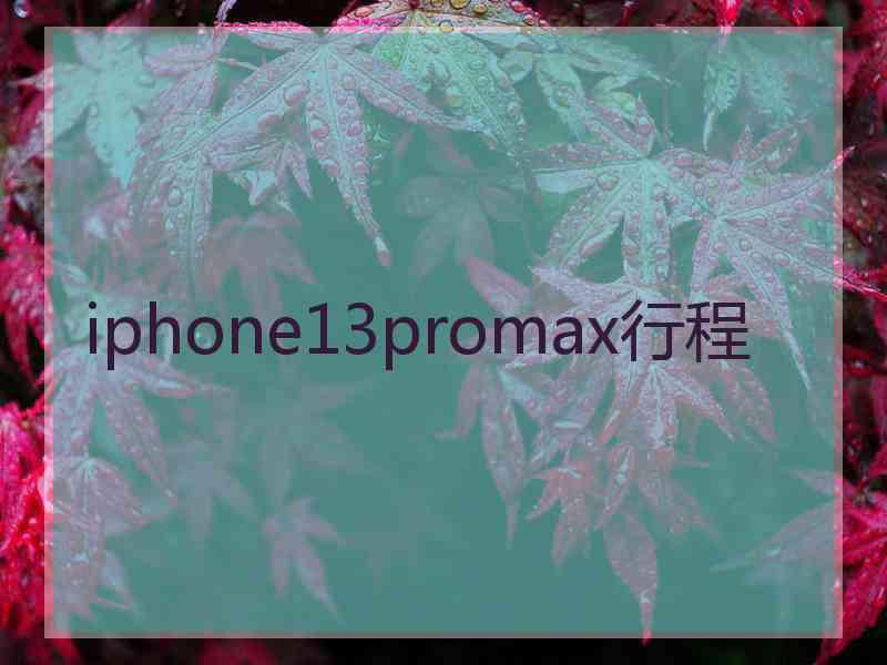 iphone13promax行程