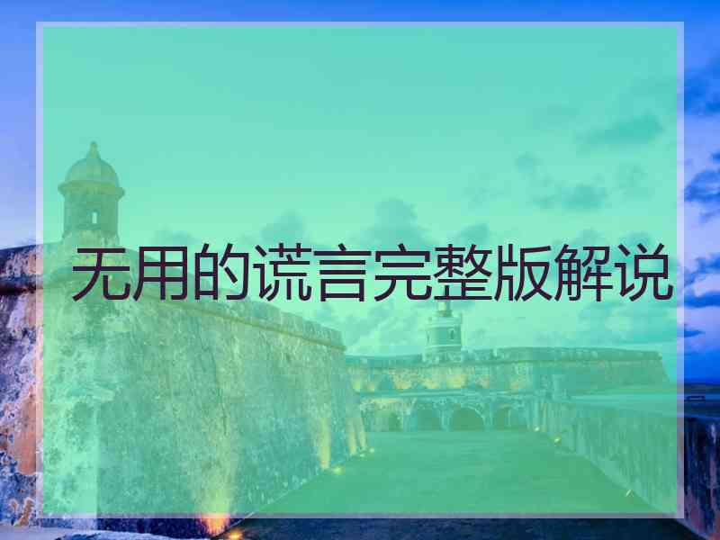 无用的谎言完整版解说