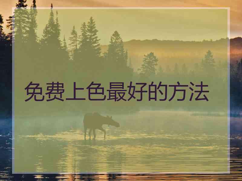 免费上色最好的方法